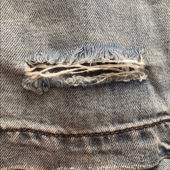 One Teaspoon Button Down Distressed Chambray  Top - Picture 9 of 16